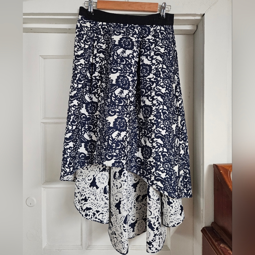 Hi Low Textured Midi Skirt